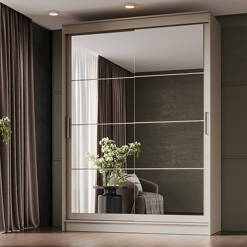 Шкаф-купе ГРАНД 1 1,6 Сатин/Зеркало/Зеркало