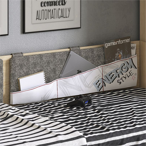 Кровать детская Форсаж дуб сонома/белый