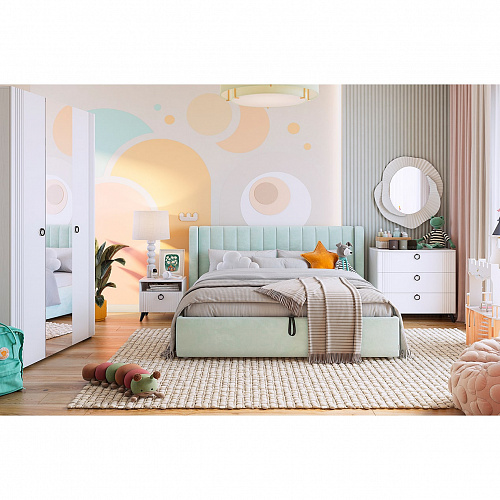 Комод Ева белое дерево/белый матовый