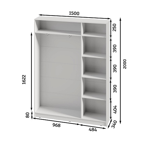 Шкаф 3-х створчатый Паул Белый