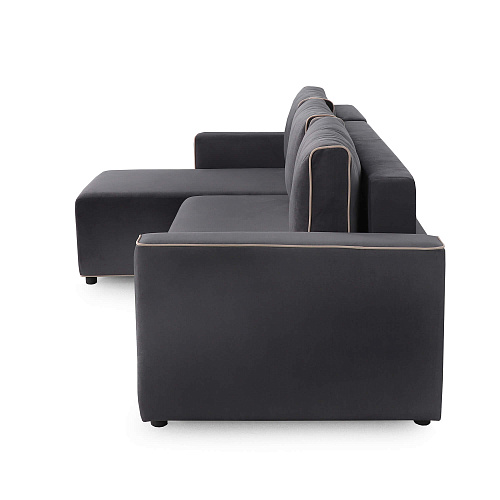 Угловой диван Некст Альба темно-серый/бежевый