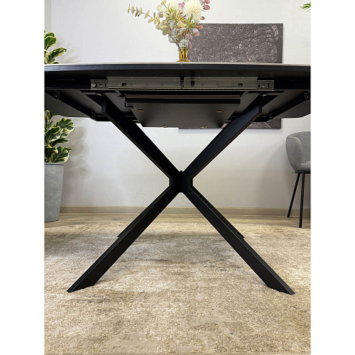 Стол обеденный Kenner BR1400 черный/керамика ITALIAN MIDDLE GRAY