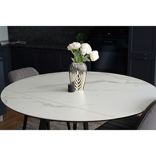 Стол обеденный керамический Раунд Белый