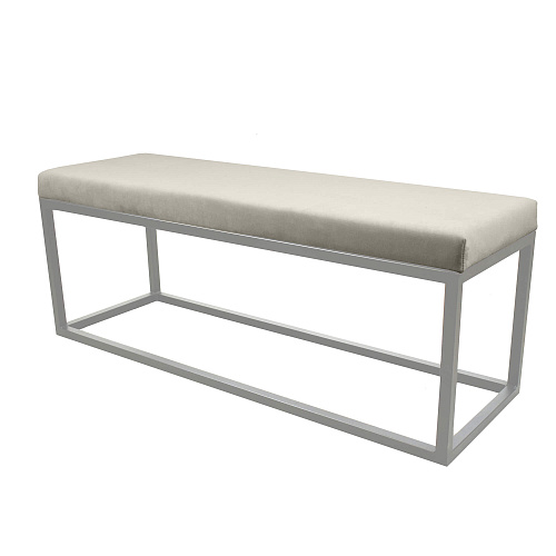 Банкетка Тайм белый муар/Катания Айвори