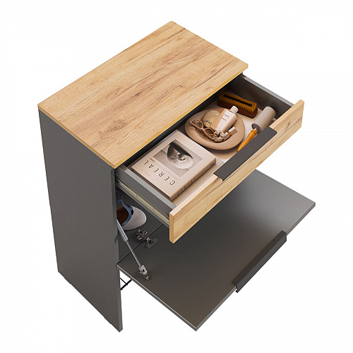 Прихожая Баско К8 графит/дуб крафт золотой/черный