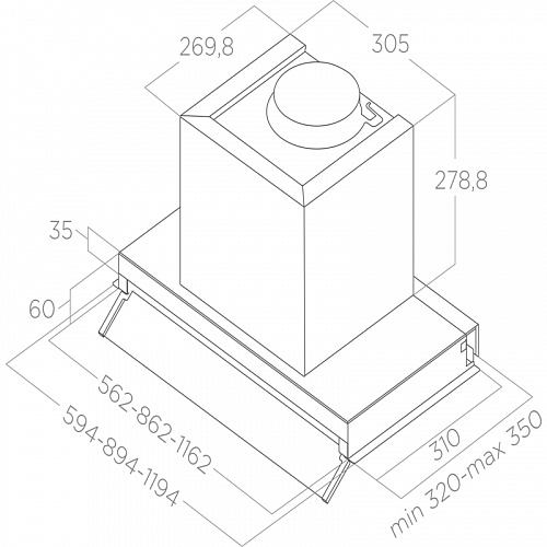 Встраиваемая вытяжка ELICA BOXIN ADV DRY @ IX/A/60-PRF0199886