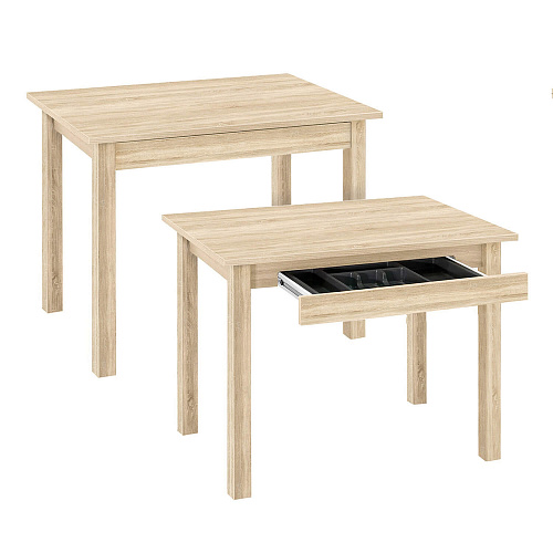 Стол обеденный (прямая ножка) с ящиком