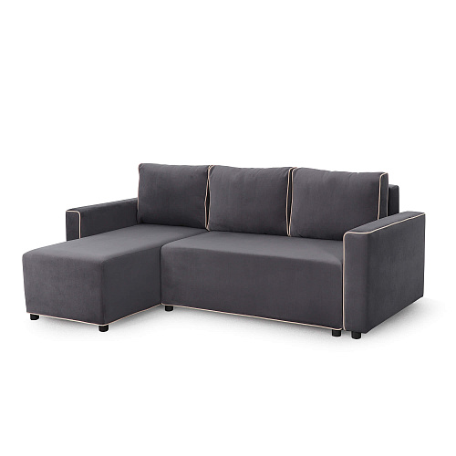 Угловой диван Некст Альба темно-серый/бежевый