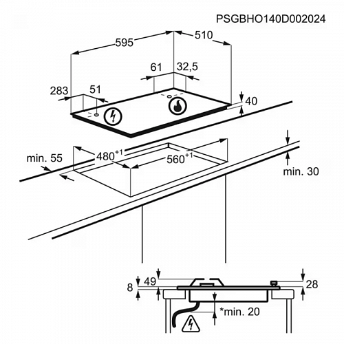 Встраиваемые газовые панели ELECTROLUX CGS6436BX Встраиваемые газовые панели ELECTROLUX CGS6436BX