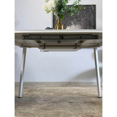 Стол обеденный Kenner AK1400 белый/керамика GLORIA WHITE