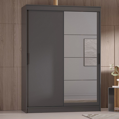 Шкаф-купе ГРАНД 1 1,6 Графит/Зеркало/Графит ЛДСП