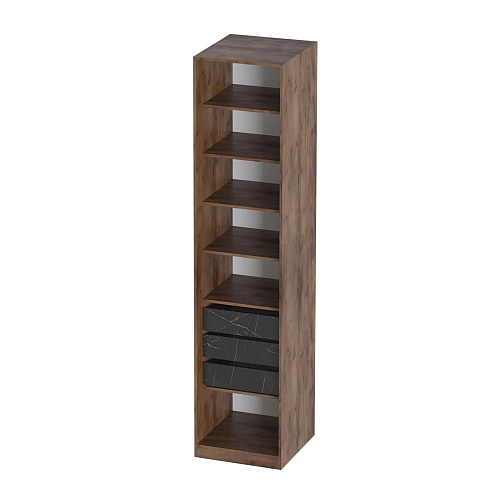 Шкаф однодверный Браун Таксония/Мрамор Неро маркина 854