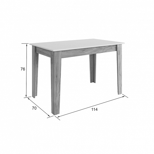 Стол обеденный раздвижной Цезарь белое дерево/дуб крафт золотой