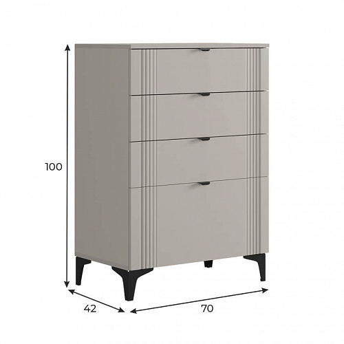 Комод Рич кашемир/фрапучино матовый/черный