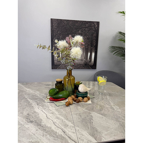 Стол обеденный Kenner BR1200 черный/керамика ITALIAN MIDDLE GRAY