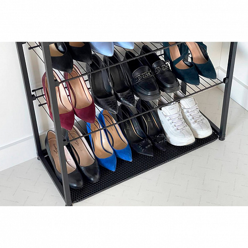 Обувница Вельвет дуб крафт золотой/черный муар