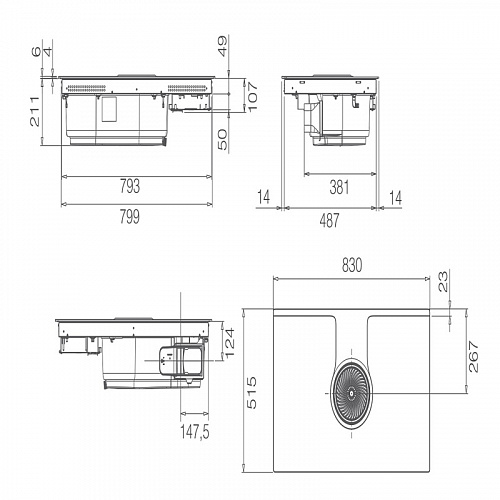 Варочная панель с вытяжкой ELICA NIKOLATESLA ONE EVO BL/A/83-PRF0196318 Варочная панель с вытяжкой ELICA NIKOLATESLA ONE EVO BL/A/83-PRF0196318