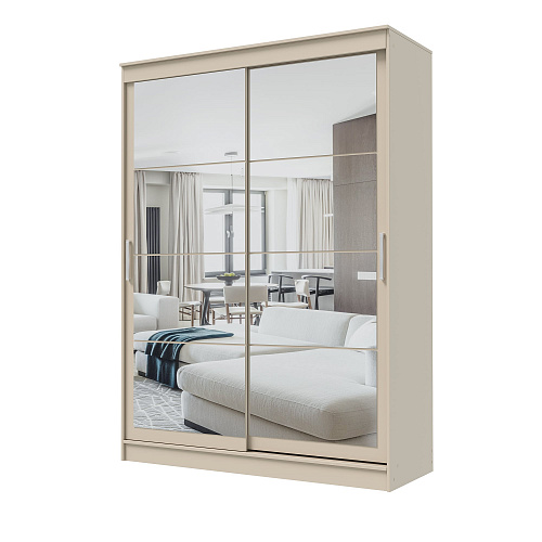 Шкаф-купе ГРАНД 1 1,6 Сатин/Зеркало/Зеркало