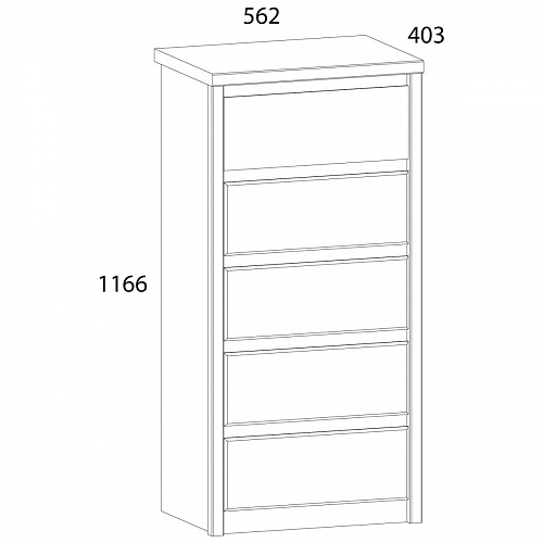 Комод 5S/56 JAZZ Каштан найроби/Оникс
