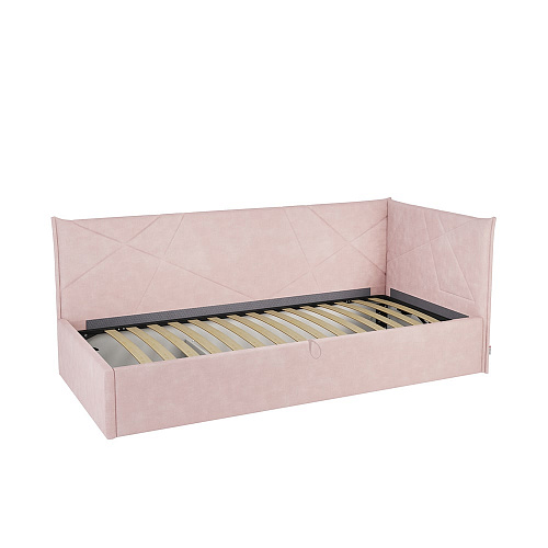 Кровать с подъемным механизмом Бест (Тахта) 90х200 нежно-розовый (велюр)