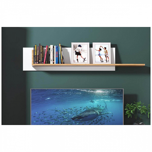 Полка навесная TAURUS белый\дуб вотан