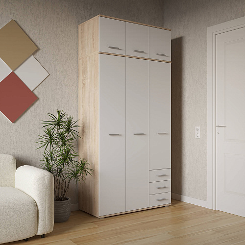 Шкаф НК FUN ШК-3Д Дуб сонома/Белый