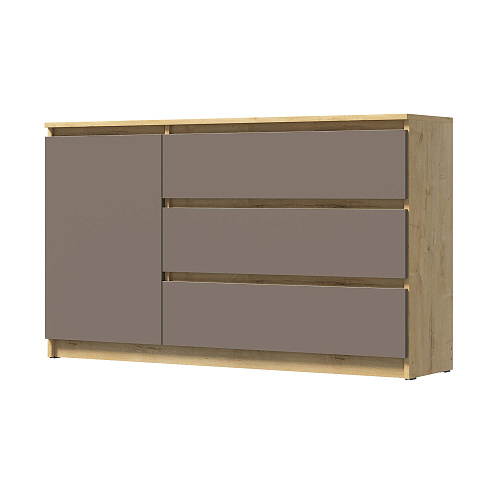 Комод ВЕГА 1Д-3Я Дуб Вотан/Мокко