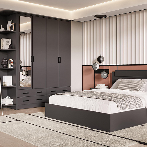 Кровать Эко 1600х2000 Графит