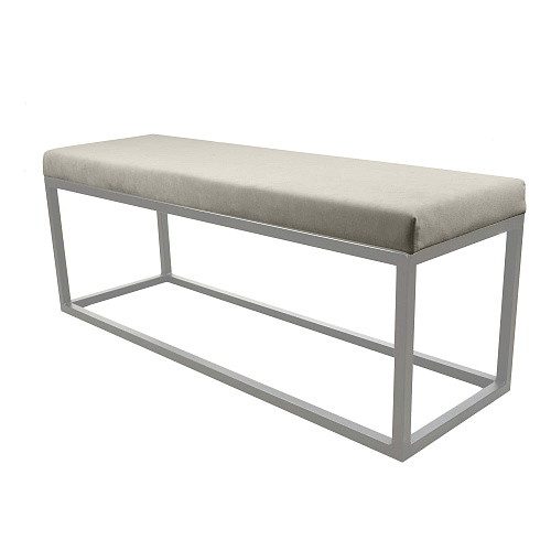 Банкетка Тайм белый муар/Катания Айвори