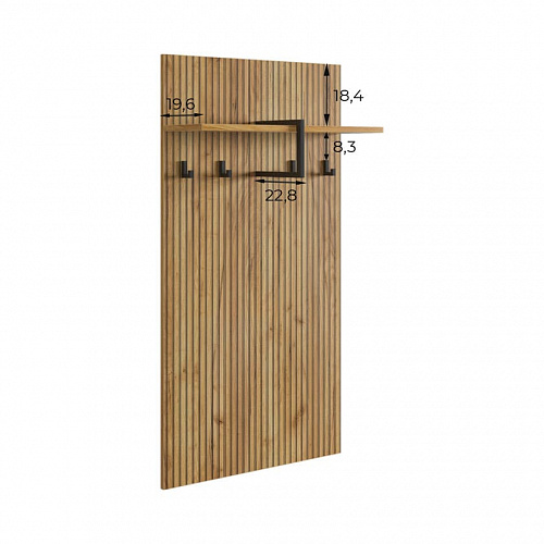 Вешалка 2 Бодрум дуб крафт золотой