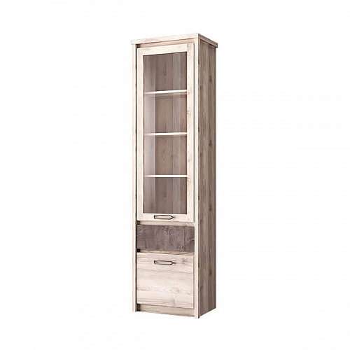 Шкаф с витриной 1V1D1S JAZZ Каштан найроби/Оникс