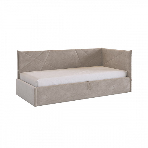 Кровать с подъемным механизмом Квест (Тахта) 90х200 латте (велюр)