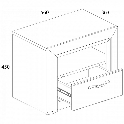 Тумба  прикроватная 1S OLIVIA Вудлайн крем/дуб анкона