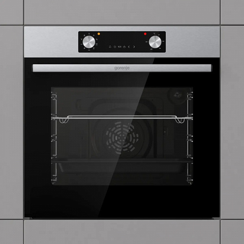 Духовой шкаф Gorenje, объем 73 л, электронное управление, home made plus, утапливаемые переключатели, таймер, 8 режимов, , гриль, цвет нержавеющая ста