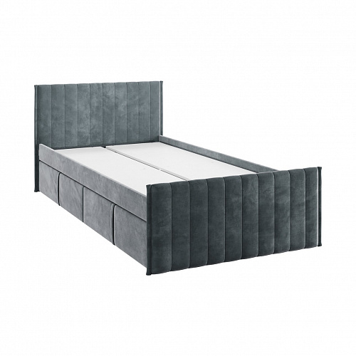 Кровать с ящиками Твикс 90х200 графит (велюр)