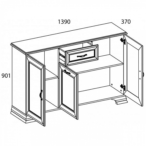 Комод 3D1S TIFFANY Вудлайн кремовый