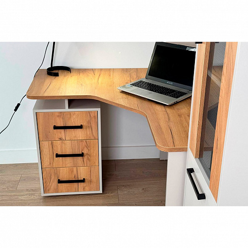 Стол компьютерный Лайт-2 1200 угловой кашемир/дуб крафт золотой