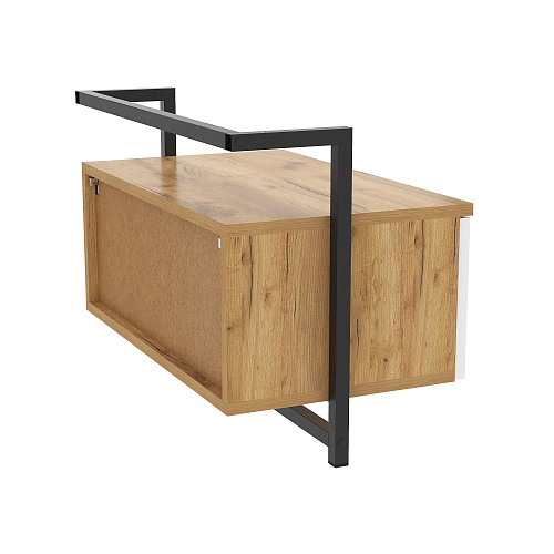 Тумба прикроватная навесная лофт DQ SITI дуб вотан/белый