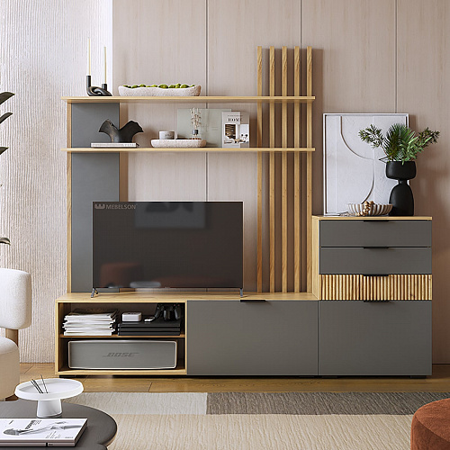 Гостиная Бери К3 дуб крафт золотой/графит