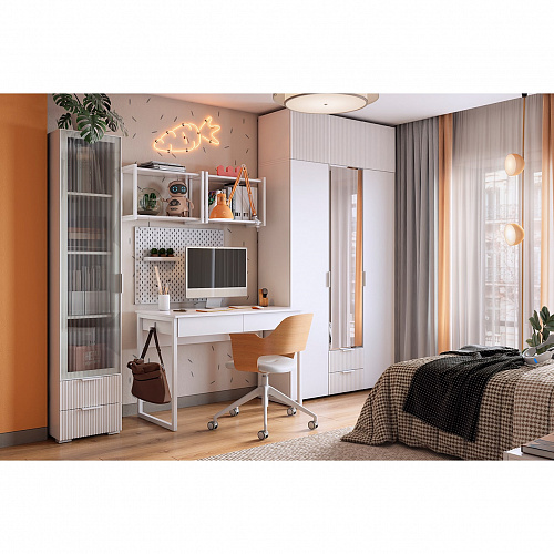 Набор детской мебели Зефир К5 белое дерево/белый муар/белый (эмаль)