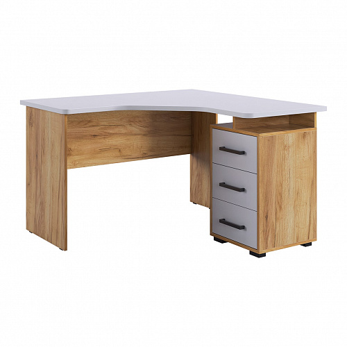 Стол компьютерный Лайт-2 1200 угловой дуб крафт золотой/белый