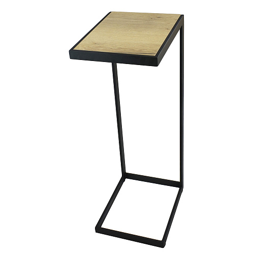 Столик прикроватный ПГ-55 черный муар/дуб галифакс натуральный